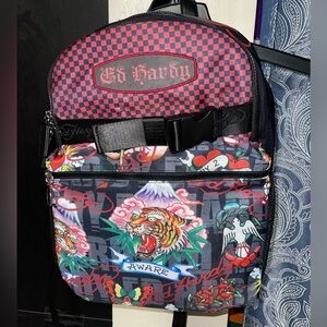 NEW Ed Hardy Screaming Tiger Backpack y2k tattoo flash art school travel